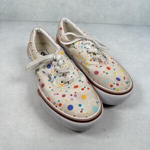 Vans Authentic Shoes Womens Size 8.5 Platform Polka Dot Multicolor Whimsical Art